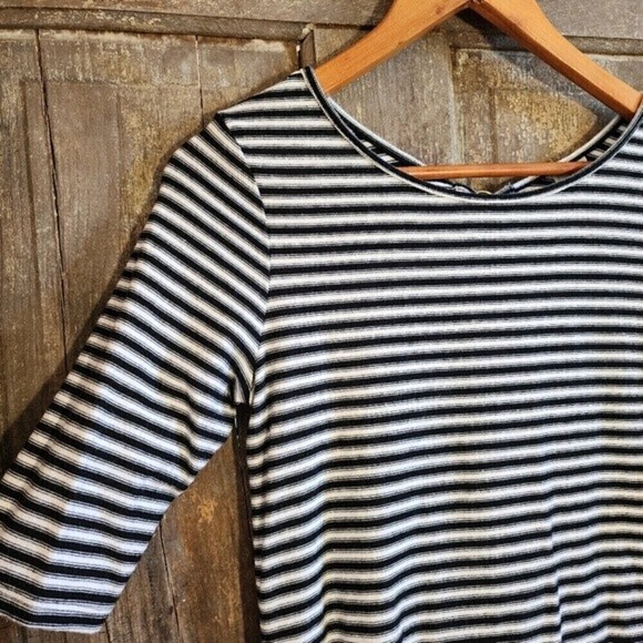 Free People Frenchie Tee Dress Size Small Oversized Black White Striped - Picture 4 of 10
